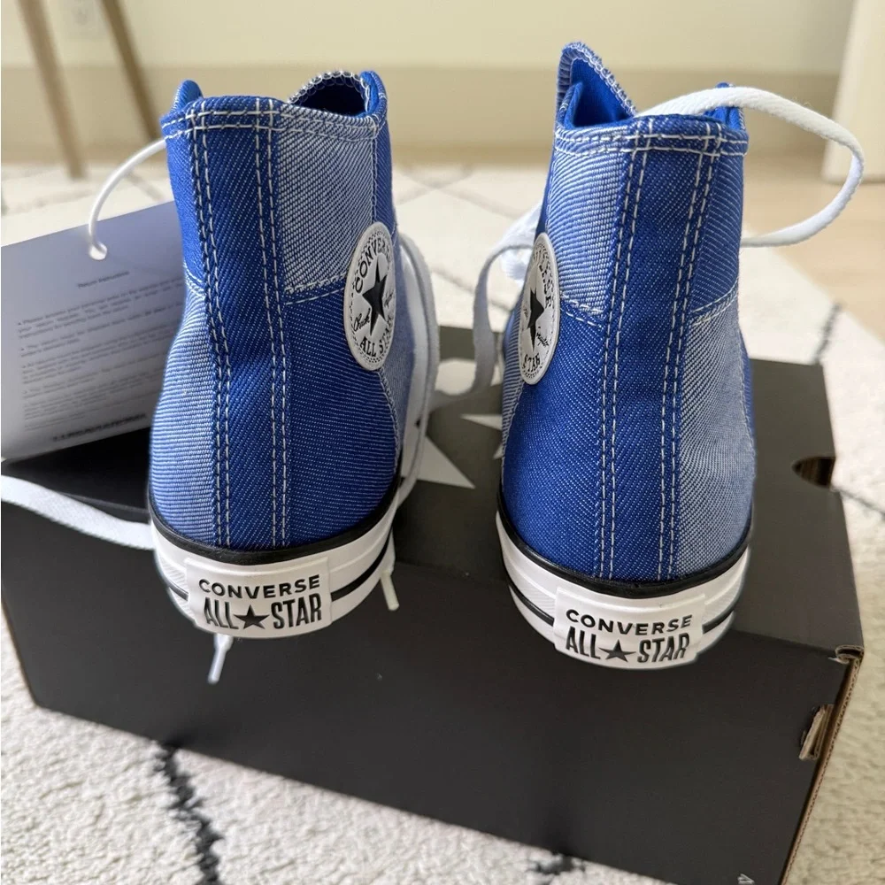 Converse Kids Blue Patchwork High-Top Sneakers